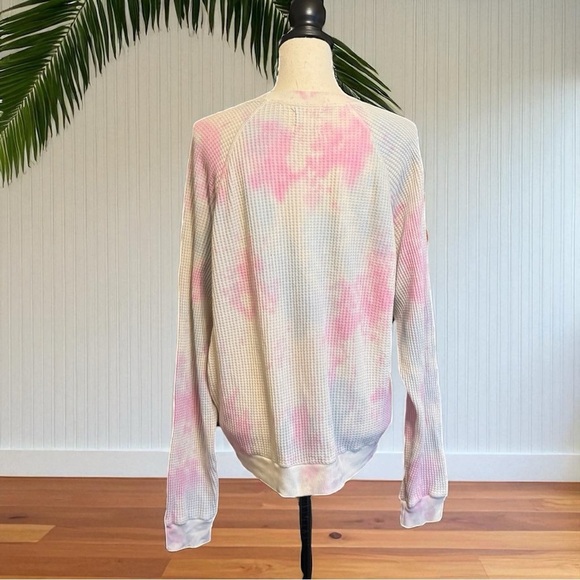 ELECTRIC & ROSE Time To Live Waffle Knit Tie Dye Pullover - M - Picture 3 of 11